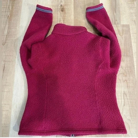 L.L. Bean Magenta Pink Sherpa Fleece Jacket - Picture 2 of 7